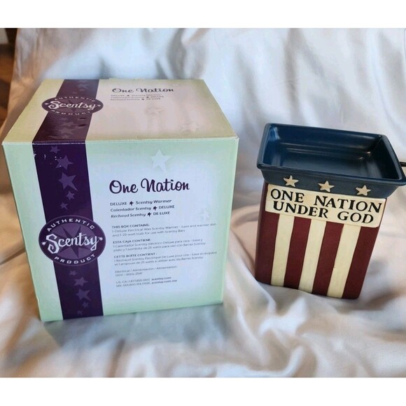 Scentsy One Nation Full Size Ceramic Electric Wax Warmer - With Box - Retired - Picture 1 of 7